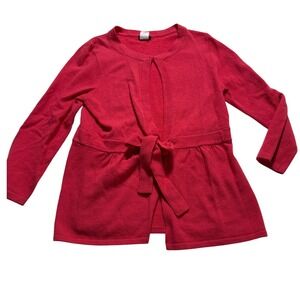 J.Crew Cardigan Wms SZ S Orange Red Wool Cashmere Peplum Tie Front Luxury Preppy